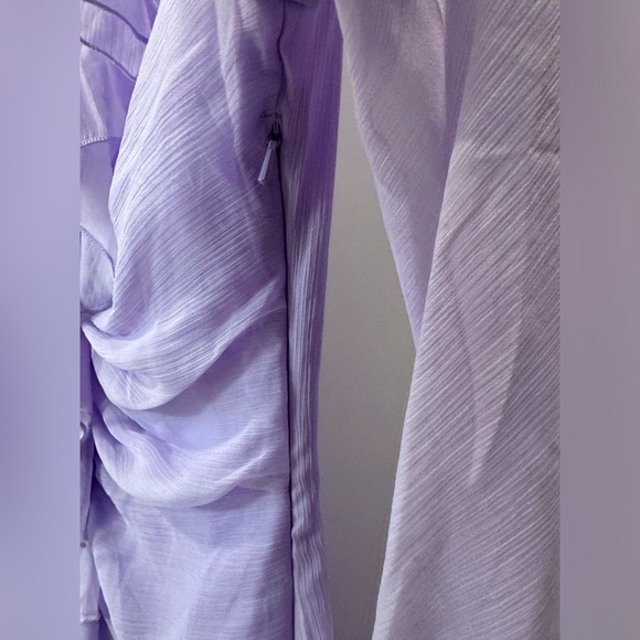 ASOS purple 90s chiffon ruffle front mini dress in lilac size 4 - Picture 6 of 7